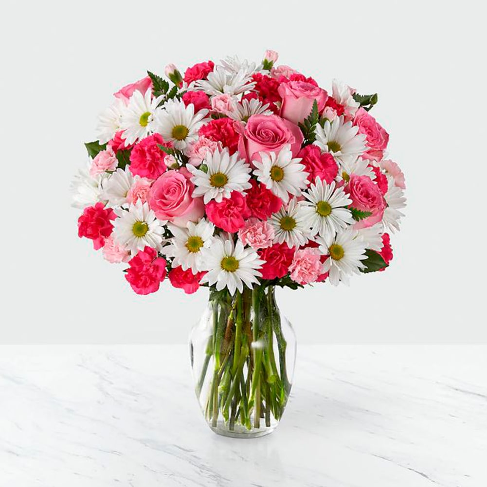 Amor en primavera Sorprendente, Fresh Flowers Orlando, Florist Regalo De Flores Para Toda Ocasión, Arreglo Flores Amor Primaveral, Claveles, Margaritas, es un hermoso regalo de aniversario, regalo de flores de cumpleaños.Floristería En Orlando, FL. Delivery