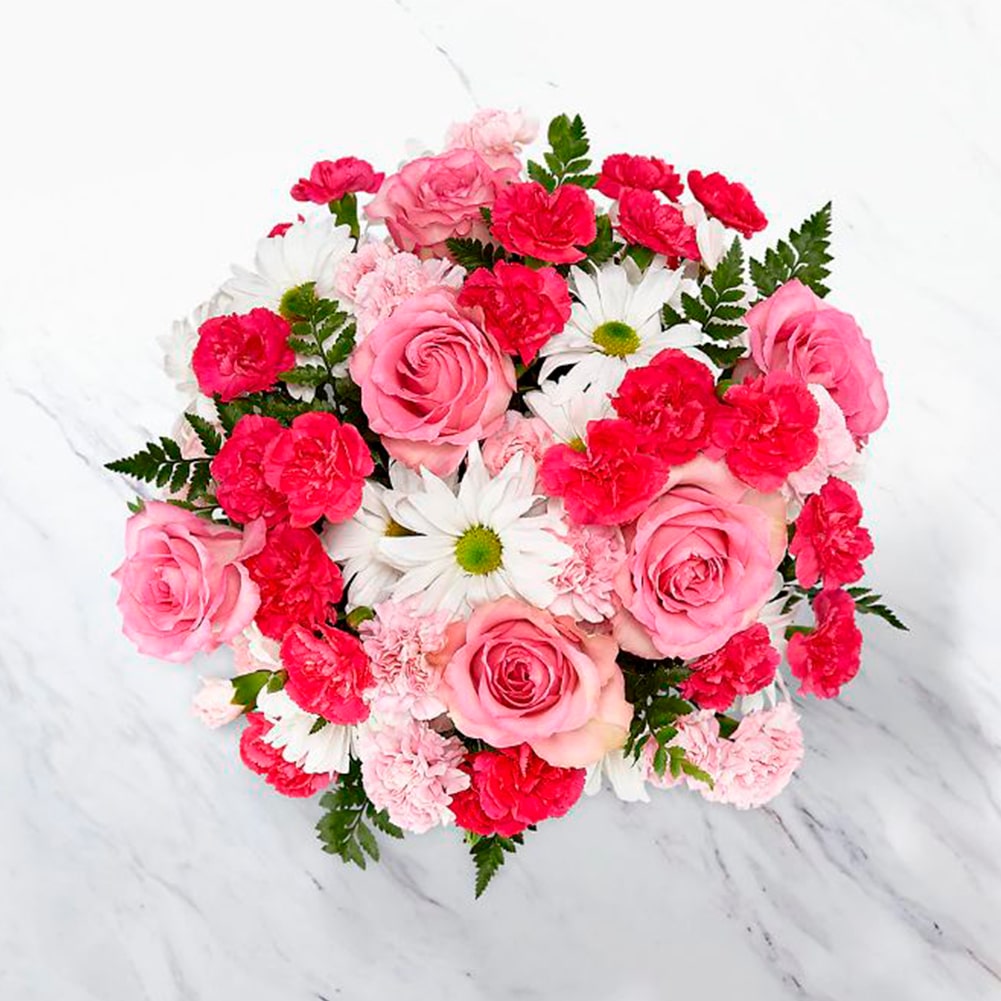Amor en primavera Sorprendente, Fresh Flowers Orlando, Florist Regalo De Flores Para Toda Ocasión, Arreglo Flores Amor Primaveral, Claveles, Margaritas, es un hermoso regalo de aniversario, regalo de flores de cumpleaños.Floristería En Orlando, FL. Delivery