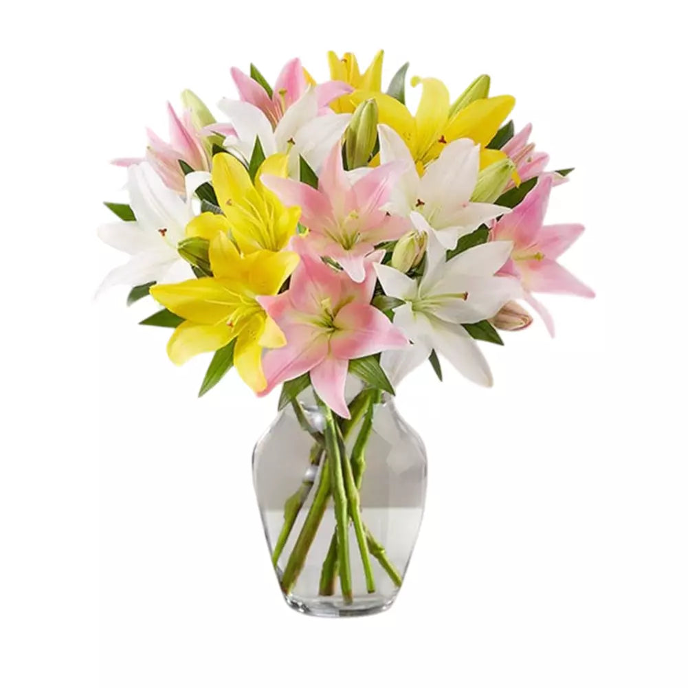 Colorful Lilies in a Bouquet or Clear Vase