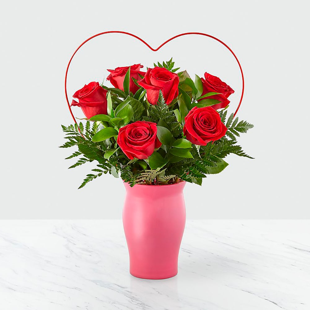 Love roses, Two colours of roses, carnations and more flowers make a bold statement of your love for Valentine&