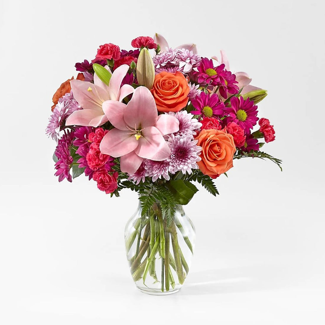 Roses and Lilies Light Of My Life, flower gift with roses, lilies, it is a beautiful gift for anniversary, flower gift for birthday, flowers for all occasions and decoration, Fresh Flowers Orlando.