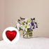 Azul y Blanco Bouquet, Deluxe + 18" Metallic Red Heart Flat, ¡Este precioso ramo de Azul y Blanco es el regalo perfecto para el amor de tu vida! Con sus dulces margaritas, lirios, y rosas frescas, Detalles De La Flor: Margaritas, Lirios, Rosas, Hojas Verdes Frescas, Flores De Cumpleaños, Fresh Flowers Orlando, Florida, Delivery.