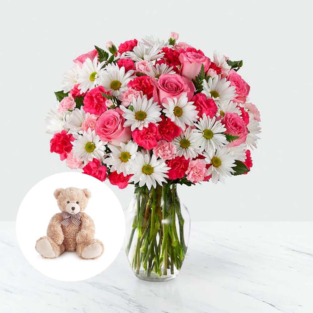 Valentine's Day: Love in Spring, Roses and Carnations Vase – Fresh Flowers  Orlando