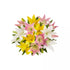 Yellow, pink and white lilies in a clear vase with delivery in Orlando, FL