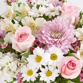 Flowers For Mom is the perfect gift to show your mom how much you love her, this bouquet includes elegant roses, classic daisies, delicate astromelias and vibrant carnations, flower delivery to Orlando, Fresh Flowers Orlando.
