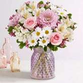Flowers For Mom is the perfect gift to show your mom how much you love her, this bouquet includes elegant roses, classic daisies, delicate astromelias and vibrant carnations, flower delivery to Orlando, Fresh Flowers Orlando.