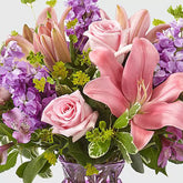 Surprise mom with this beautiful gift of flowers! Our arrangement includes elegant lilies and roses in a glass vase, flower delivery and gifts for mom, Fresh Flowers Orlando Florist, florist.