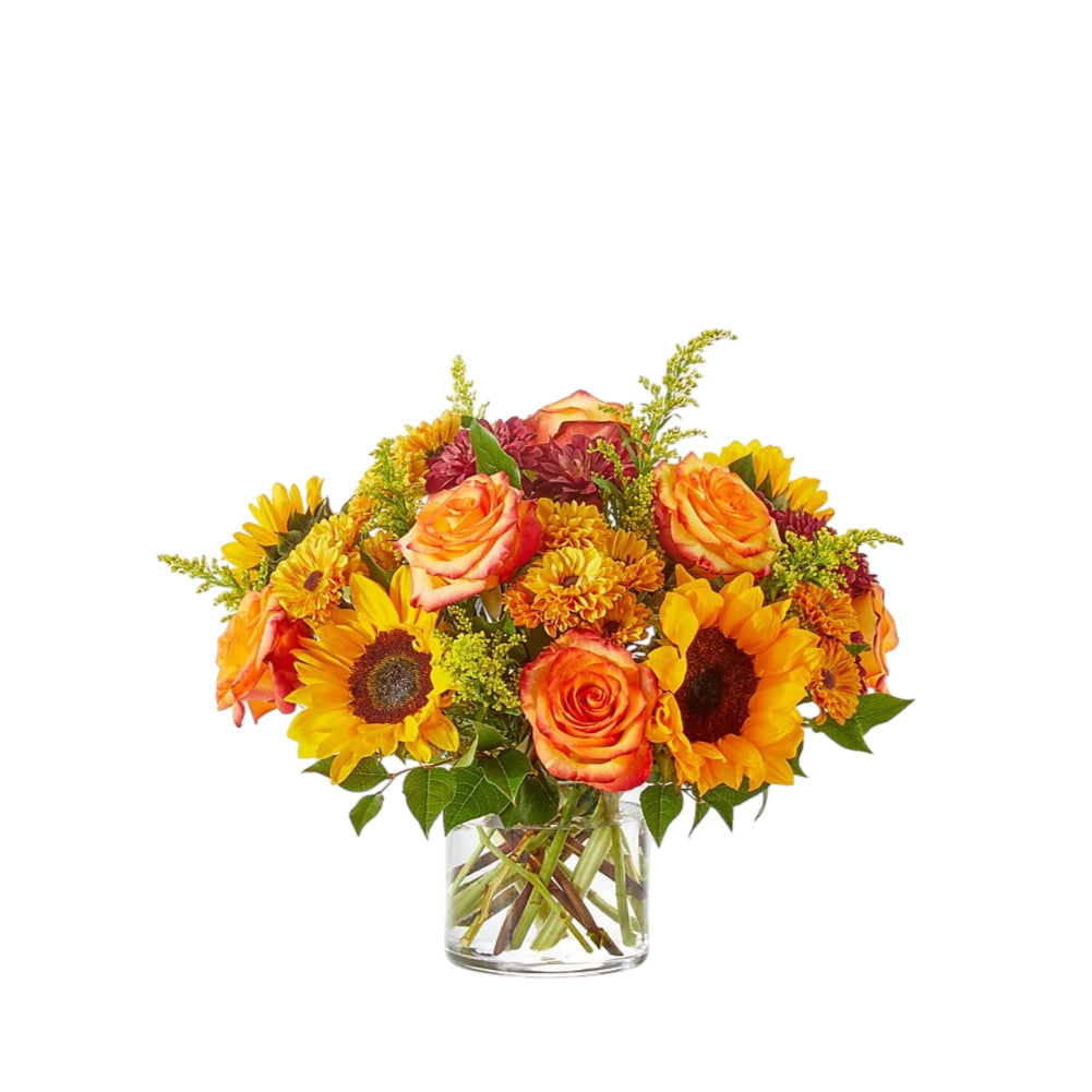 Fall sunflower bouquet with gerbera daisies