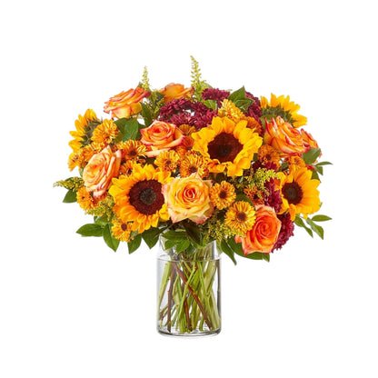 Ramo de girasoles de otoño con gerberas