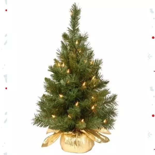 Majestic Fir, medium size, packed in a 18&quot; in (45 cm) comes with lights for indoor use, PVC material, decorative Christmas tree, Christmas decoration, Christmas flowers, Christmas Holiday, Florist Orlando, FL