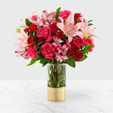 Ramo de Rosas Impresionante, Hermoso arreglo floral para regalar con Rosas, Lirios, Flor de Alstroemelia, regalo para decoración del hogar con rosas, un hermoso regalo para aniversario, regalo floral para cumpleaños, flores para toda ocasión y decoración. Floristería y Regalos, Delivery Kissimmee, Orlando, Winter Park, Titusville, FL Fresh Flowers Orlando.