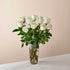 Long Stem White Rose Bouquet. With a gorgeous selection of crisp white roses among fresh greenery, this bouquet is perfect for birthdays, anniversaries, or as a way to say, "I&