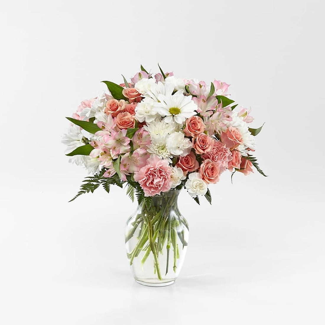 Pink and White Flowers, flowers for garden and home decoration with daisies, mini roses, astromeliads, it is a beautiful gift for anniversary, flower gift for birthday, flowers for all occasions and decoration, Fresh Flowers Orlando.