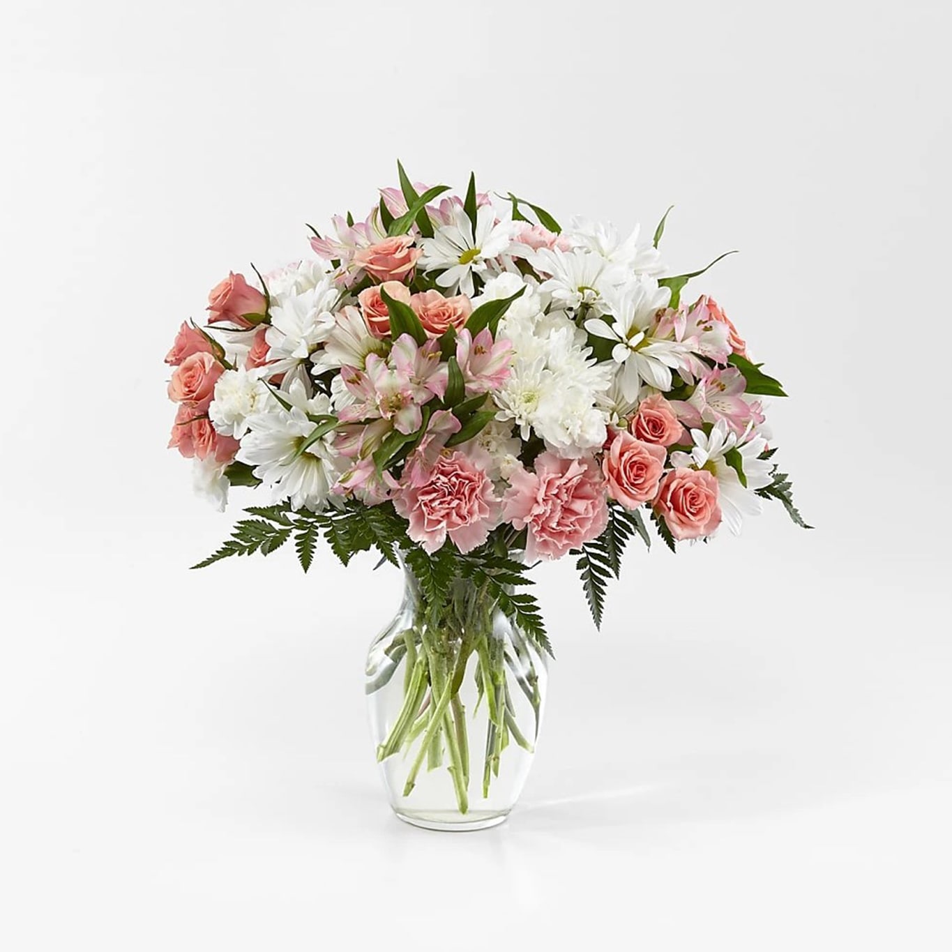 Pink and White Flowers, flowers for garden and home decoration with daisies, mini roses, astromeliads, it is a beautiful gift for anniversary, flower gift for birthday, flowers for all occasions and decoration, Fresh Flowers Orlando.