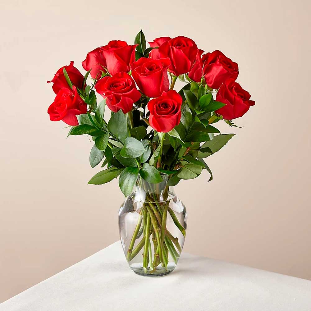Red Roses with Vase. Red roses are timeless, classic, and iconic. Whether it&