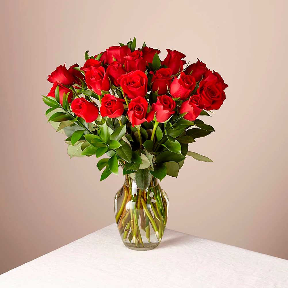 Red Roses with Vase. Red roses are timeless, classic, and iconic. Whether it&