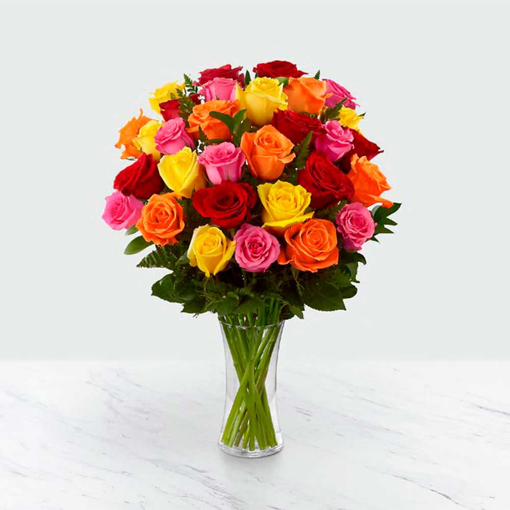 The best day with colored roses. Perfect to give for a special reason or to simply share a smile. Fresh Flowers Orlando.