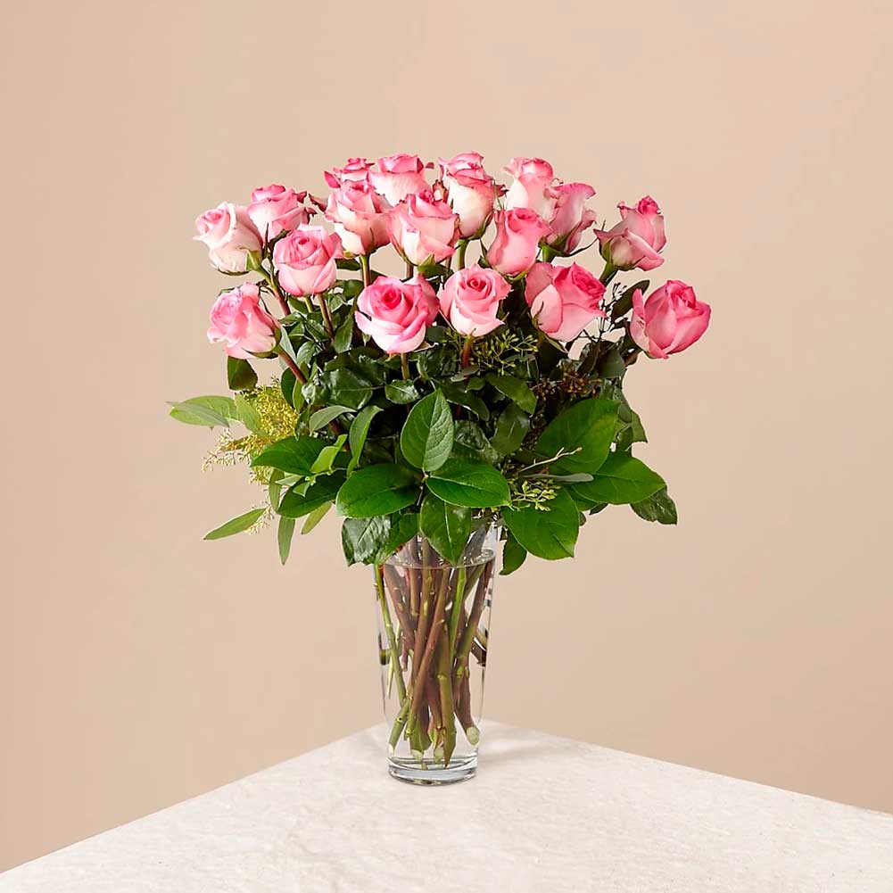 The Long Stem Pink Rose Bouquet. Wife, mother, daughter, or sweetheart, she&