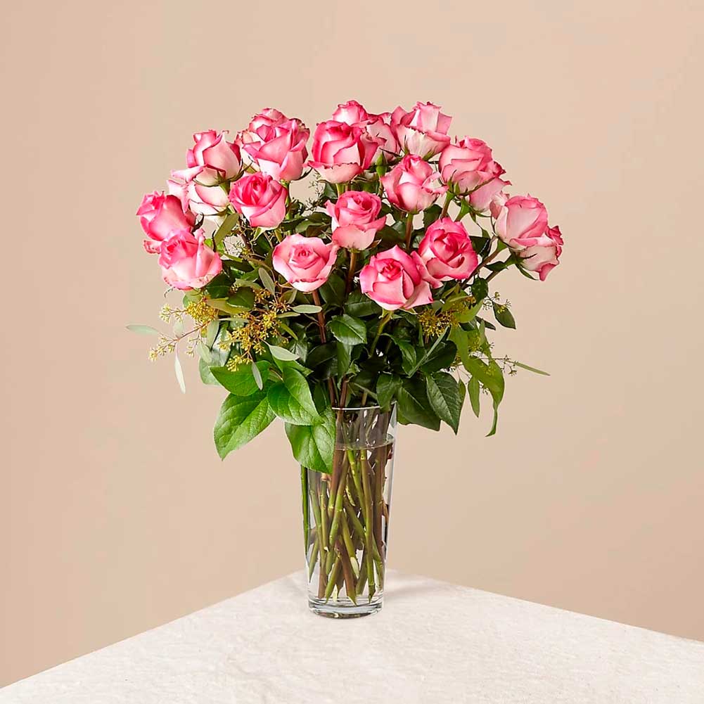 The Long Stem Pink Rose Bouquet. Wife, mother, daughter, or sweetheart, she&